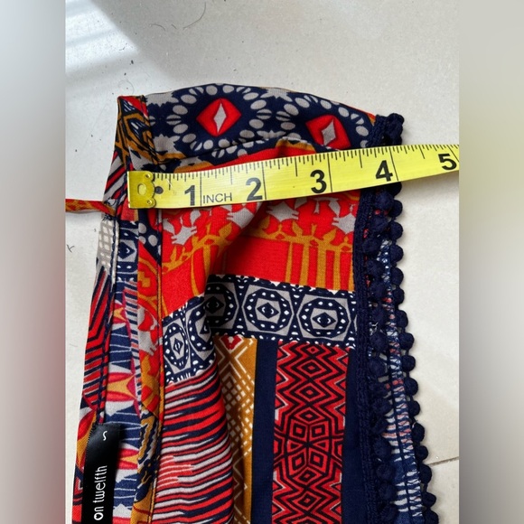 On Twelfth  Floral Romper Size S Sleeveless  Multicolor Shorts Shelf Open Back. - Picture 10 of 16